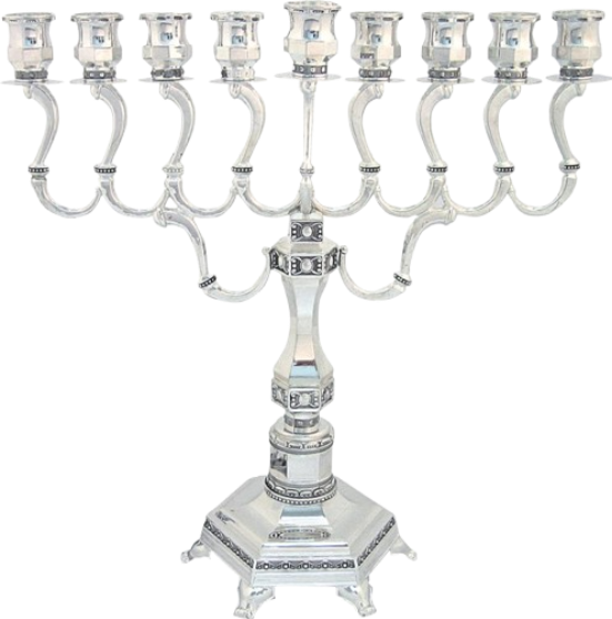 40637 חנוכיה מהודרת ציפוי כסף 36 ס"מ – תמונה 1